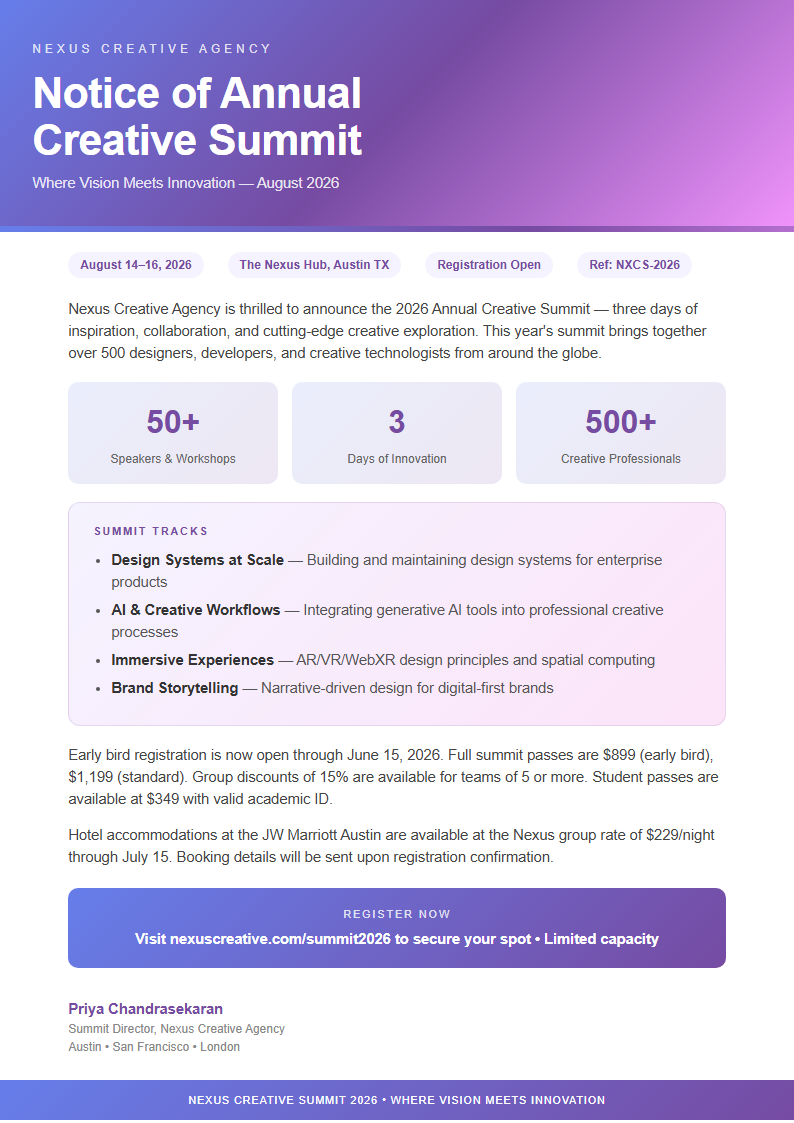 Gradient Bold Notice